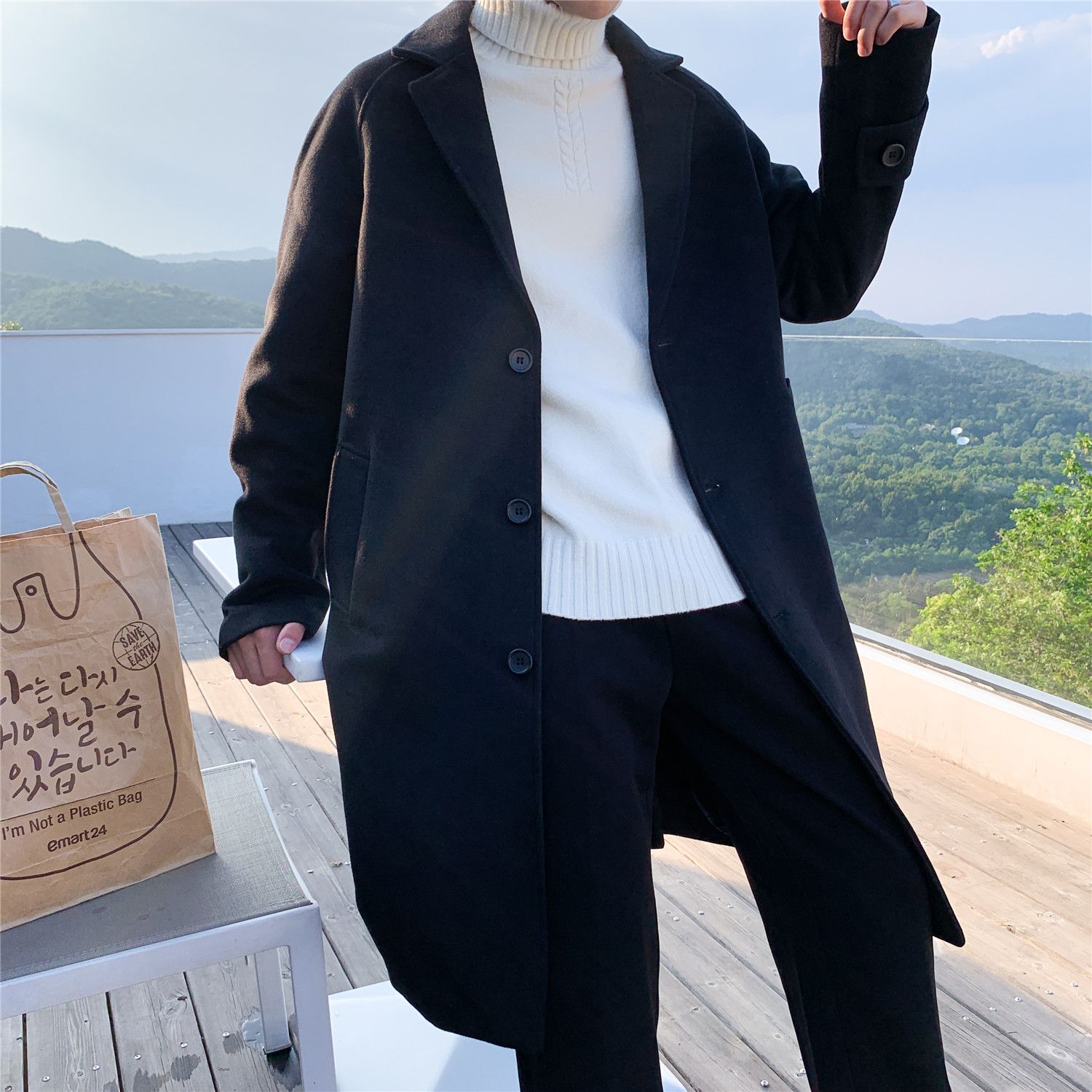 Outdoor Sport Hobbies - Manteau en mélange de laine gris