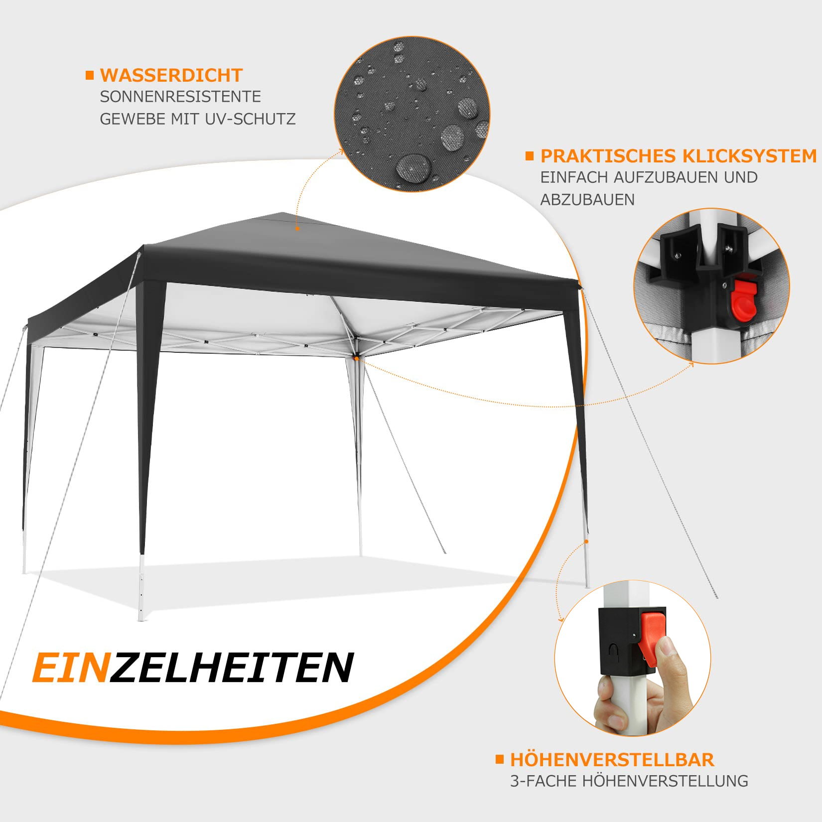 Tonnelle Pop-up 3x3m, Gazebo P - Outdoor Sports Center avis et prix