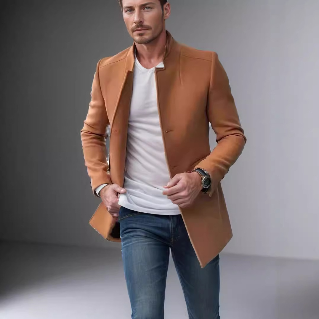 Manteau bleu en mélange de lai - Outdoor Sport Hobbies avis et prix